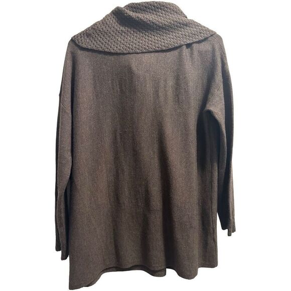 Women's Ellen Tracey Brown Merino Wool Blend Cowl Neck Sweater Size Medium - Picture 4 of 7